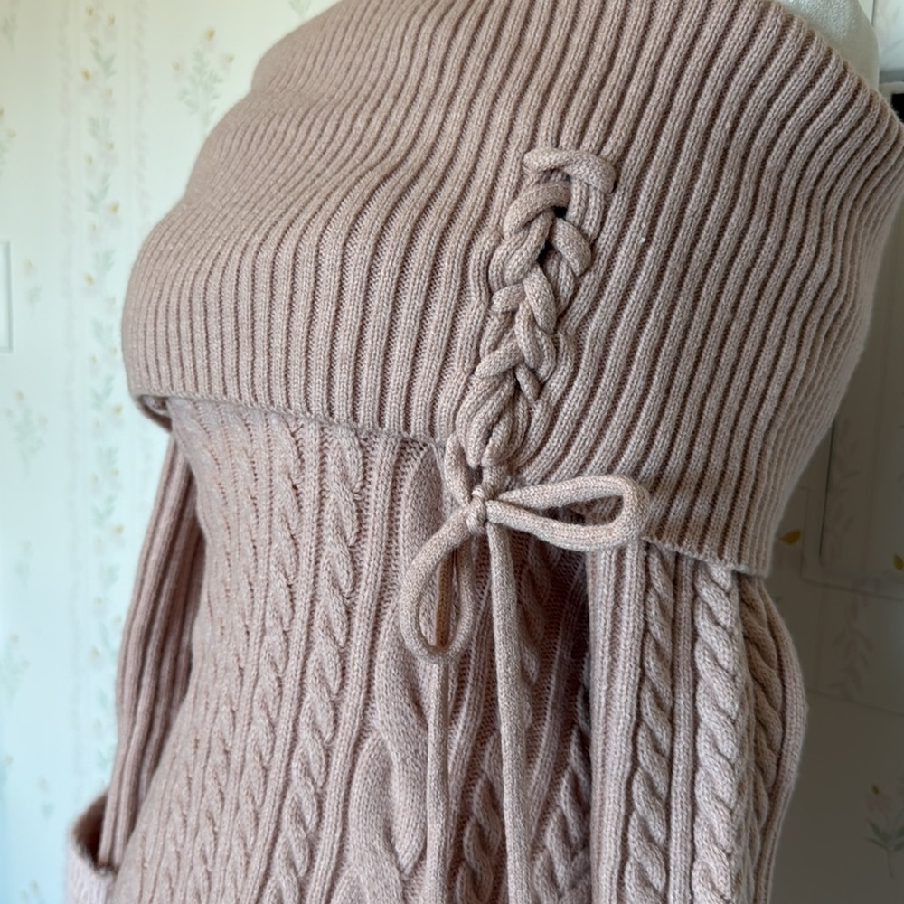 ROMWE Kawaii Off Shoulder Sweater Dress - Picture 3 of 5